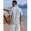 imageCOOFANDY Mens Button Down Shirts Short Sleeve Casual Shirts Summer Beach Linen Shirts with PocketBlue