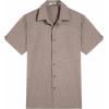 imageCOOFANDY Mens Button Down Shirts Short Sleeve Casual Shirts Summer Beach Linen Shirts with PocketBrown