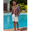 imageCOOFANDY Mens Button Down Shirts Short Sleeve Casual Shirts Summer Beach Linen Shirts with PocketDark Red