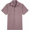 imageCOOFANDY Mens Button Down Shirts Short Sleeve Casual Shirts Summer Beach Linen Shirts with PocketDark Red