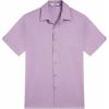 imageCOOFANDY Mens Button Down Shirts Short Sleeve Casual Shirts Summer Beach Linen Shirts with PocketLight Purple