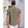 imageCOOFANDY Mens Casual Button Down Shirts Short Sleeve Summer Beach Vacation Untucked Dress Shirts with PocketArmy Green