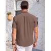 imageCOOFANDY Mens Casual Button Down Shirts Short Sleeve Summer Beach Vacation Untucked Dress Shirts with PocketBrown
