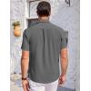imageCOOFANDY Mens Casual Button Down Shirts Short Sleeve Summer Beach Vacation Untucked Dress Shirts with PocketDark Gray