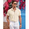 imageCOOFANDY Mens Casual Button Down Shirts Short Sleeve Summer Beach Vacation Untucked Dress Shirts with PocketKhaki