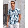 imageCOOFANDY Mens Casual Button Down Shirts Short Sleeve Summer Beach Vacation Untucked Dress Shirts with PocketLeafblue