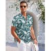 imageCOOFANDY Mens Casual Button Down Shirts Short Sleeve Summer Beach Vacation Untucked Dress Shirts with PocketLeafdeep Green