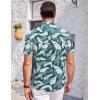imageCOOFANDY Mens Casual Button Down Shirts Short Sleeve Summer Beach Vacation Untucked Dress Shirts with PocketLeafdeep Green