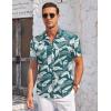 imageCOOFANDY Mens Casual Button Down Shirts Short Sleeve Summer Beach Vacation Untucked Dress Shirts with PocketLeafdeep Green
