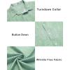 imageCOOFANDY Mens Casual Button Down Shirts Short Sleeve Summer Beach Vacation Untucked Dress Shirts with PocketLeafgreen