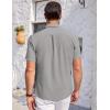 imageCOOFANDY Mens Casual Button Down Shirts Short Sleeve Summer Beach Vacation Untucked Dress Shirts with PocketLight Grey