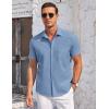 imageCOOFANDY Mens Casual Button Down Shirts Short Sleeve Summer Beach Vacation Untucked Dress Shirts with PocketRoyal Blue
