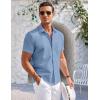imageCOOFANDY Mens Casual Button Down Shirts Short Sleeve Summer Beach Vacation Untucked Dress Shirts with PocketRoyal Blue