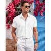 imageCOOFANDY Mens Casual Button Down Shirts Short Sleeve Summer Beach Vacation Untucked Dress Shirts with PocketWhite