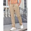 imageCOOFANDY Mens Casual Pants Elastic Waist Chino Pants Lightweight Drawstring Pants with PocketsAkhaki