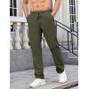 imageCOOFANDY Mens Casual Pants Elastic Waist Chino Pants Lightweight Drawstring Pants with PocketsArmy Green