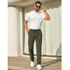 imageCOOFANDY Mens Casual Pants Elastic Waist Chino Pants Lightweight Drawstring Pants with PocketsArmy Green
