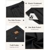 imageCOOFANDY Mens Casual Pants Elastic Waist Chino Pants Lightweight Drawstring Pants with PocketsBlack