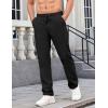 imageCOOFANDY Mens Casual Pants Elastic Waist Chino Pants Lightweight Drawstring Pants with PocketsBlack