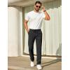 imageCOOFANDY Mens Casual Pants Elastic Waist Chino Pants Lightweight Drawstring Pants with PocketsBlack