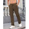 imageCOOFANDY Mens Casual Pants Elastic Waist Chino Pants Lightweight Drawstring Pants with PocketsBrown