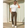 imageCOOFANDY Mens Casual Pants Elastic Waist Chino Pants Lightweight Drawstring Pants with PocketsBrown