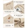 imageCOOFANDY Mens Casual Pants Elastic Waist Chino Pants Lightweight Drawstring Pants with PocketsLight Khaki
