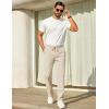 imageCOOFANDY Mens Casual Pants Elastic Waist Chino Pants Lightweight Drawstring Pants with PocketsLight Khaki