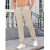 imageCOOFANDY Mens Casual Pants Elastic Waist Chino Pants Lightweight Drawstring Pants with PocketsLight Khaki