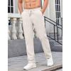 imageCOOFANDY Mens Casual Pants Elastic Waist Chino Pants Lightweight Drawstring Pants with PocketsOffwhite