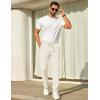 imageCOOFANDY Mens Casual Pants Elastic Waist Chino Pants Lightweight Drawstring Pants with PocketsOffwhite