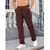 imageCOOFANDY Mens Casual Pants Elastic Waist Chino Pants Lightweight Drawstring Pants with PocketsWine Red