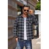 imageCOOFANDY Mens Flannel Shirts Long Sleeve Button Down Plaid Shirt Lightweight Shirt JacketBlack  Grey