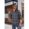 imageCOOFANDY Mens Flannel Shirts Long Sleeve Button Down Plaid Shirt Lightweight Shirt JacketBlack  Grey