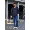 imageCOOFANDY Mens Flannel Shirts Long Sleeve Button Down Plaid Shirt Lightweight Shirt JacketBlue  Black