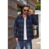 imageCOOFANDY Mens Flannel Shirts Long Sleeve Button Down Plaid Shirt Lightweight Shirt JacketBlue  Black