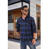 imageCOOFANDY Mens Flannel Shirts Long Sleeve Button Down Plaid Shirt Lightweight Shirt JacketBlue  Black