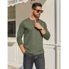 imageCOOFANDY Mens Henley Shirt Long Sleeve Casual Stretch Solid TShirts Fashion Pullover Lightweight Fall TopsArmy Green
