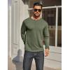 imageCOOFANDY Mens Henley Shirt Long Sleeve Casual Stretch Solid TShirts Fashion Pullover Lightweight Fall TopsArmy Green