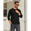 imageCOOFANDY Mens Henley Shirt Long Sleeve Casual Stretch Solid TShirts Fashion Pullover Lightweight Fall TopsBlack