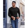 imageCOOFANDY Mens Henley Shirt Long Sleeve Casual Stretch Solid TShirts Fashion Pullover Lightweight Fall TopsBlack