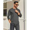 imageCOOFANDY Mens Henley Shirt Long Sleeve Casual Stretch Solid TShirts Fashion Pullover Lightweight Fall TopsDark Grey