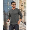 imageCOOFANDY Mens Henley Shirt Long Sleeve Casual Stretch Solid TShirts Fashion Pullover Lightweight Fall TopsDark Grey