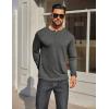 imageCOOFANDY Mens Henley Shirt Long Sleeve Casual Stretch Solid TShirts Fashion Pullover Lightweight Fall TopsDark Grey