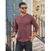 imageCOOFANDY Mens Henley Shirt Long Sleeve Casual Stretch Solid TShirts Fashion Pullover Lightweight Fall TopsDark Red