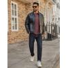 imageCOOFANDY Mens Henley Shirt Long Sleeve Casual Stretch Solid TShirts Fashion Pullover Lightweight Fall TopsDark Red