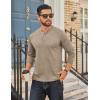 imageCOOFANDY Mens Henley Shirt Long Sleeve Casual Stretch Solid TShirts Fashion Pullover Lightweight Fall TopsKhaki