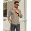 imageCOOFANDY Mens Henley Shirt Long Sleeve Casual Stretch Solid TShirts Fashion Pullover Lightweight Fall TopsKhaki