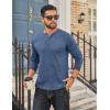 imageCOOFANDY Mens Henley Shirt Long Sleeve Casual Stretch Solid TShirts Fashion Pullover Lightweight Fall TopsNavy