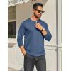 imageCOOFANDY Mens Henley Shirt Long Sleeve Casual Stretch Solid TShirts Fashion Pullover Lightweight Fall TopsNavy